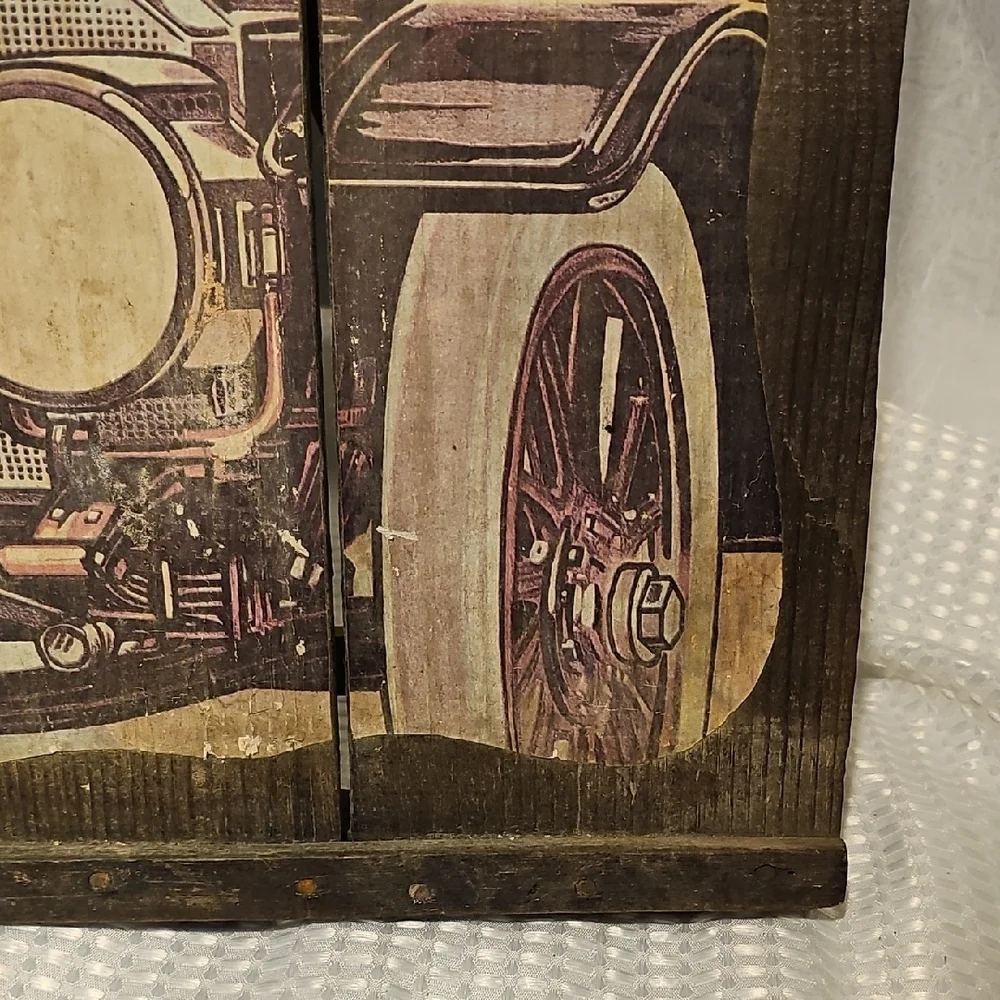 Vintage Pierce Arrow Car Advertisement On Rustic Wood